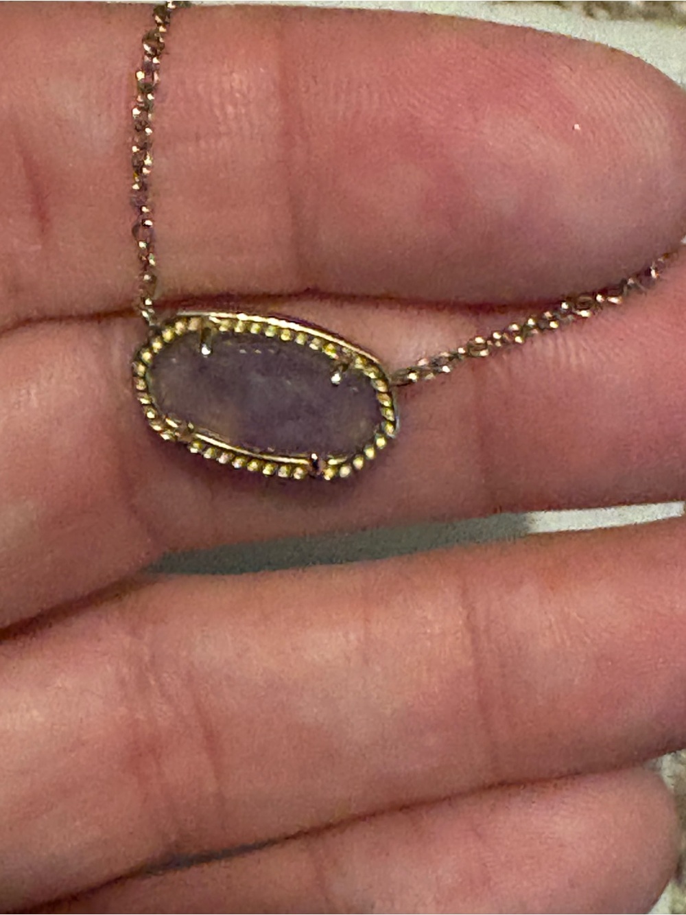 Kendra Scott Gold Necklace with Purple Amethyst Pendant